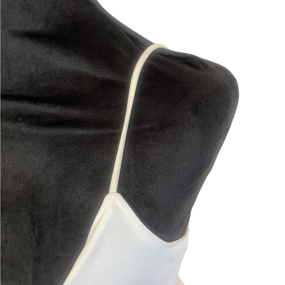 White spaghetti strap mini dress, tie, front,cut out,Large - Picture 5 of 8